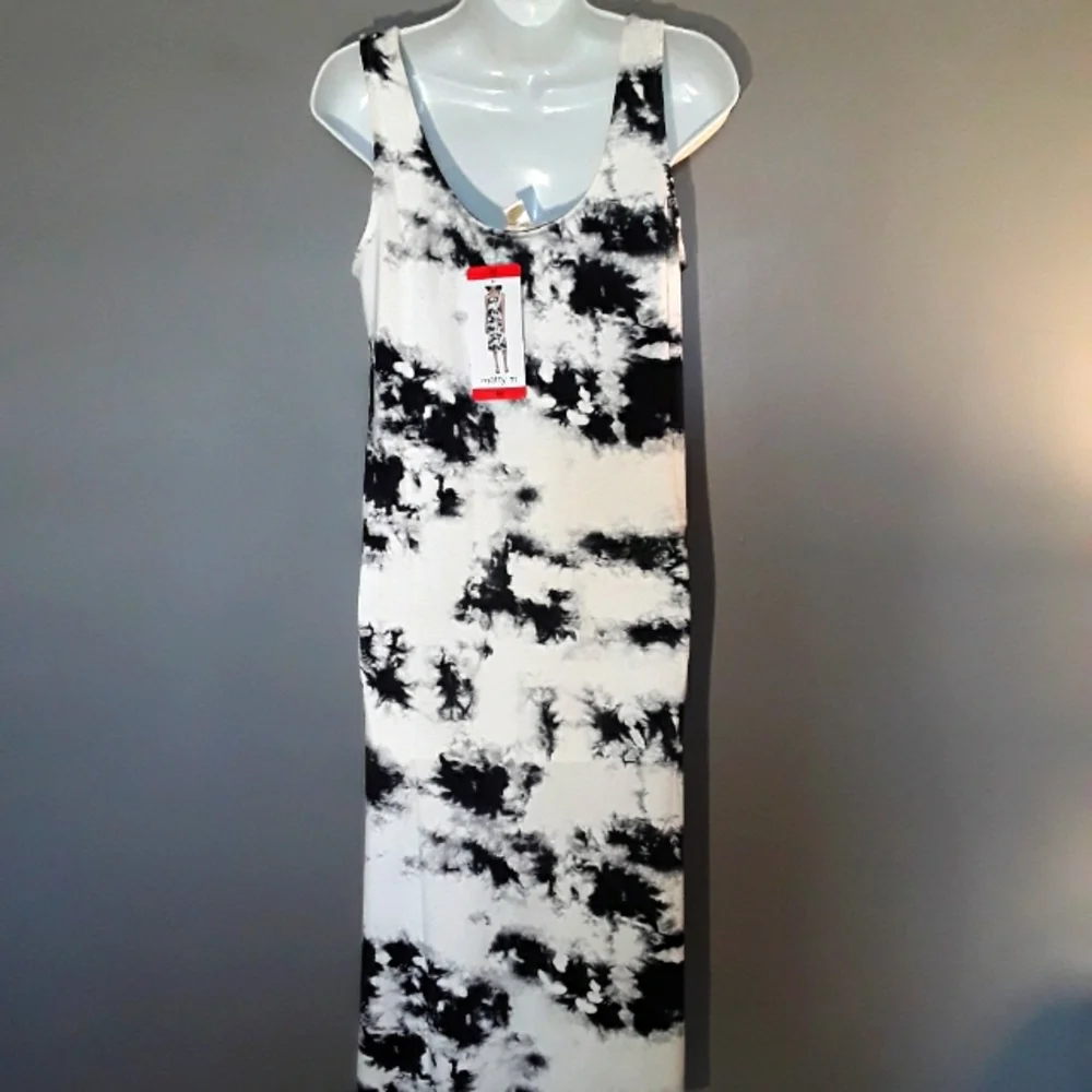 Matty M black white tie dye knit dress, M - Picture 5 of 5